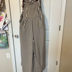 Halara Striped Brown and cream Women's Jumpsuit